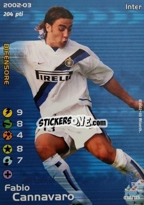 Sticker Fabio Cannavaro - Football Champions Italy 2002-2003 n. u36 - Wizards of The Coast
