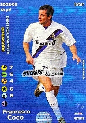 Sticker Francesco Coco - Football Champions Italy 2002-2003 n. u37 - Wizards of The Coast
