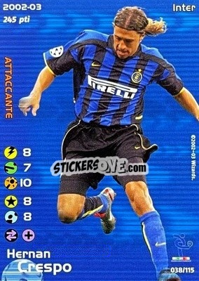 Sticker Hernan Crespo - Football Champions Italy 2002-2003 n. u38 - Wizards of The Coast