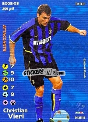 Sticker Christian Vieri - Football Champions Italy 2002-2003 - Wizards of The Coast