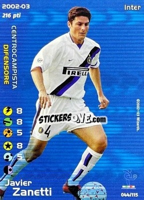 Sticker Javier Zanetti - Football Champions Italy 2002-2003 n. u44 - Wizards of The Coast