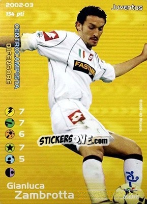 Sticker Gianluca Zambrotta - Football Champions Italy 2002-2003 n. u50 - Wizards of The Coast