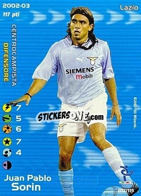 Figurina Juan Pablo Sorin - Football Champions Italy 2002-2003 - Wizards of The Coast