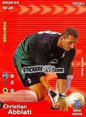 Sticker Christian Abbiati - Football Champions Italy 2002-2003 n. u59 - Wizards of The Coast