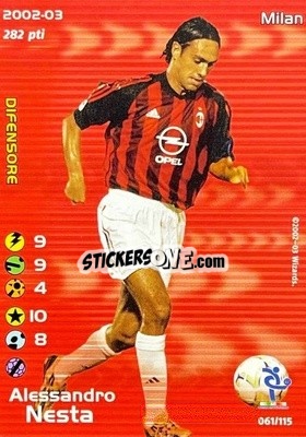 Sticker Alessandro Nesta - Football Champions Italy 2002-2003 n. u61 - Wizards of The Coast