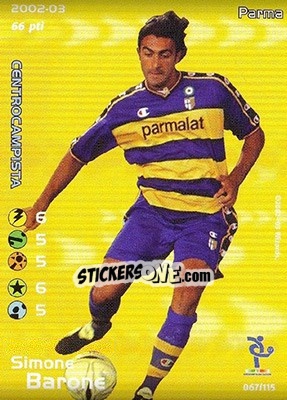 Sticker Simone Barone - Football Champions Italy 2002-2003 - Wizards of The Coast