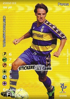 Sticker Emanuele Filippini - Football Champions Italy 2002-2003 - Wizards of The Coast