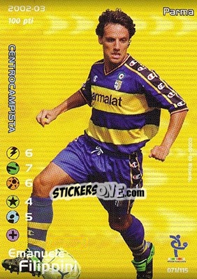 Sticker Emanuele Filippini - Football Champions Italy 2002-2003 n. u71 - Wizards of The Coast