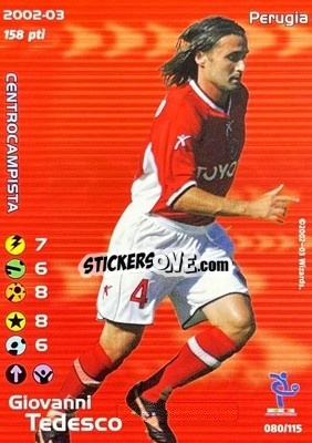 Sticker Giovanni Tedesco - Football Champions Italy 2002-2003 n. u80 - Wizards of The Coast