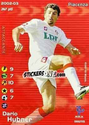 Sticker Dario Hubner - Football Champions Italy 2002-2003 - Wizards of The Coast