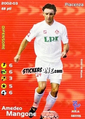 Sticker Amedeo Mangone - Football Champions Italy 2002-2003 n. u87 - Wizards of The Coast