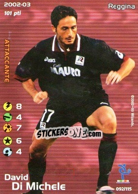 Sticker David Di Michele - Football Champions Italy 2002-2003 n. u92 - Wizards of The Coast