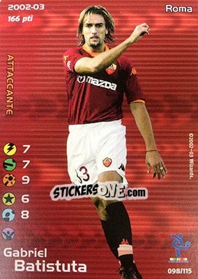 Sticker Gabriel Batistuta - Football Champions Italy 2002-2003 n. u98 - Wizards of The Coast