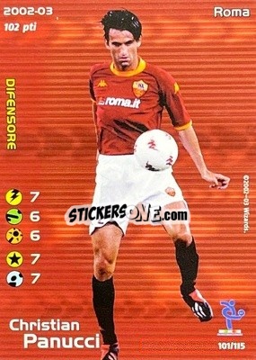 Sticker Christian Panucci - Football Champions Italy 2002-2003 n. u101 - Wizards of The Coast