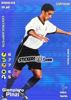 Sticker Giampiero Pinzi - Football Champions Italy 2002-2003 - Wizards of The Coast