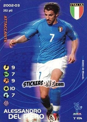 Sticker Alessandro Del Piero - Football Champions Italy 2002-2003 n. Y1 - Wizards of The Coast