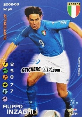 Sticker Filippo Inzaghi - Football Champions Italy 2002-2003 - Wizards of The Coast