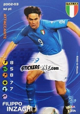 Sticker Filippo Inzaghi - Football Champions Italy 2002-2003 n. Y2 - Wizards of The Coast
