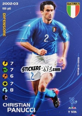 Sticker Christian Panucci - Football Champions Italy 2002-2003 n. Y5 - Wizards of The Coast