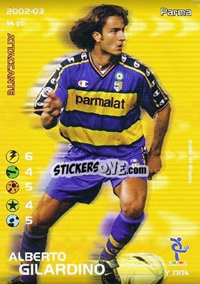 Sticker Alberto Gilardino - Football Champions Italy 2002-2003 n. Y23 - Wizards of The Coast