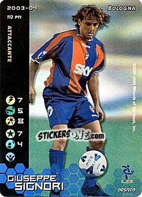 Sticker Giuseppe Signori - Football Champions Italy 2003-2004 n. 5 - Wizards of The Coast
