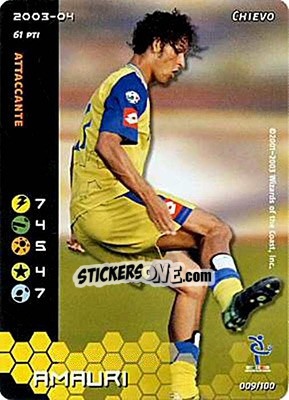 Sticker Amauri - Football Champions Italy 2003-2004 - Wizards of The Coast