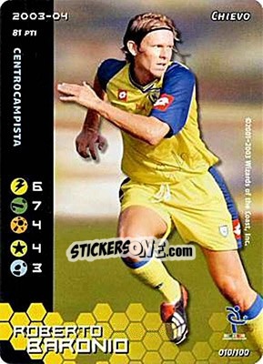 Sticker Roberto Baronio - Football Champions Italy 2003-2004 n. 10 - Wizards of The Coast