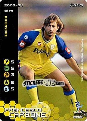 Cromo Francesco Carbone - Football Champions Italy 2003-2004 n. 11 - Wizards of The Coast