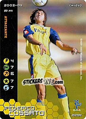 Sticker Federico Cossato - Football Champions Italy 2003-2004 n. 12 - Wizards of The Coast
