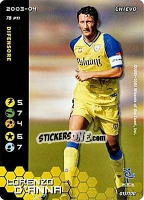 Sticker Lorenzo D'Anna - Football Champions Italy 2003-2004 n. 13 - Wizards of The Coast