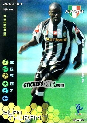 Sticker Lilian Thuram - Football Champions Italy 2003-2004 - Wizards of The Coast