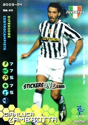 Sticker Gianluca Zambrotta - Football Champions Italy 2003-2004 n. 45 - Wizards of The Coast