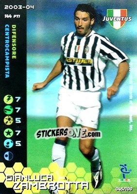 Figurina Gianluca Zambrotta - Football Champions Italy 2003-2004 - Wizards of The Coast