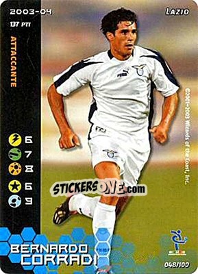 Sticker Bernardo Corradi - Football Champions Italy 2003-2004 - Wizards of The Coast