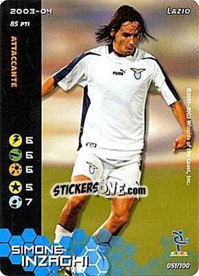 Sticker Simone Inzaghi - Football Champions Italy 2003-2004 n. 51 - Wizards of The Coast
