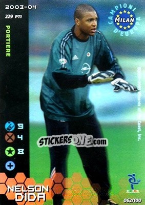 Sticker Nelson Dida - Football Champions Italy 2003-2004 n. 62 - Wizards of The Coast