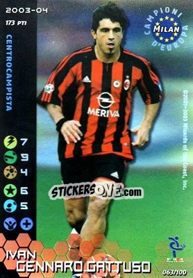 Sticker Gennaro Gattuso - Football Champions Italy 2003-2004 n. 63 - Wizards of The Coast