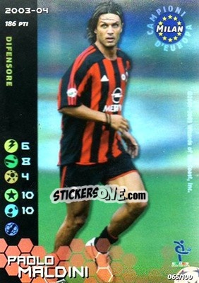 Sticker Paolo Maldini - Football Champions Italy 2003-2004 - Wizards of The Coast