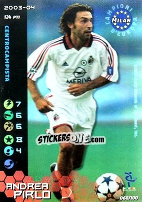 Sticker Andrea Pirlo - Football Champions Italy 2003-2004 n. 68 - Wizards of The Coast
