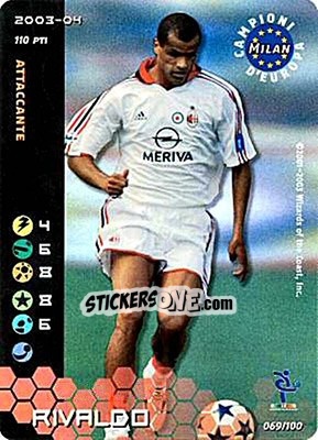 Sticker Rivaldo - Football Champions Italy 2003-2004 n. 69 - Wizards of The Coast