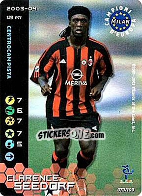 Sticker Clarence Seedorf - Football Champions Italy 2003-2004 n. 70 - Wizards of The Coast