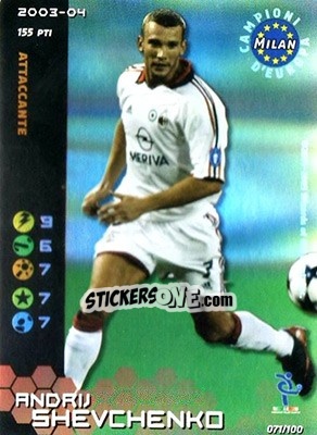 Sticker Andriy Shevchenko - Football Champions Italy 2003-2004 n. 71 - Wizards of The Coast