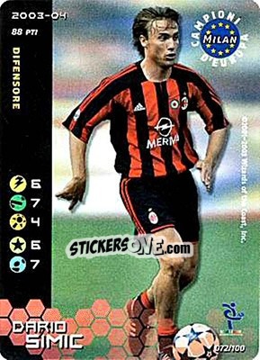 Sticker Dario Simic - Football Champions Italy 2003-2004 n. 72 - Wizards of The Coast