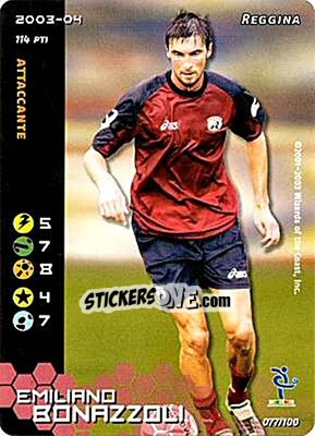 Figurina Emiliano Bonazzoli - Football Champions Italy 2003-2004 - Wizards of The Coast