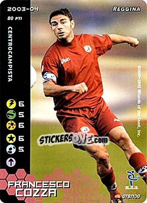 Sticker Francesco Cozza - Football Champions Italy 2003-2004 n. 78 - Wizards of The Coast