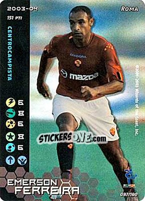 Cromo Emerson Ferreira - Football Champions Italy 2003-2004 n. 87 - Wizards of The Coast