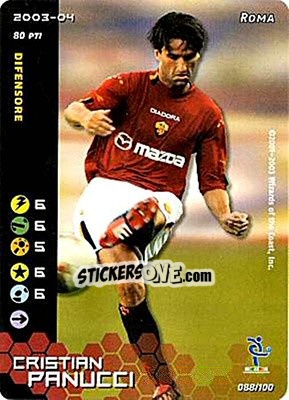 Sticker Christian Panucci - Football Champions Italy 2003-2004 n. 88 - Wizards of The Coast