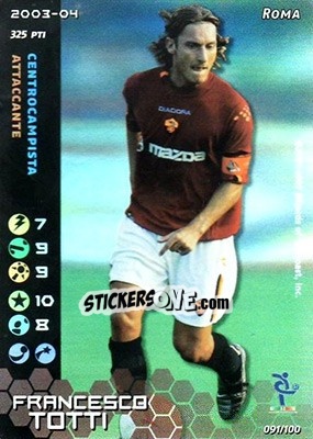 Sticker Francesco Totti - Football Champions Italy 2003-2004 n. 91 - Wizards of The Coast