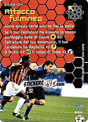 Sticker Attacco fulmineo - Football Champions Italy 2003-2004 n. A14 - Wizards of The Coast