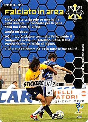 Sticker Falciato in area - Football Champions Italy 2003-2004 n. A23 - Wizards of The Coast